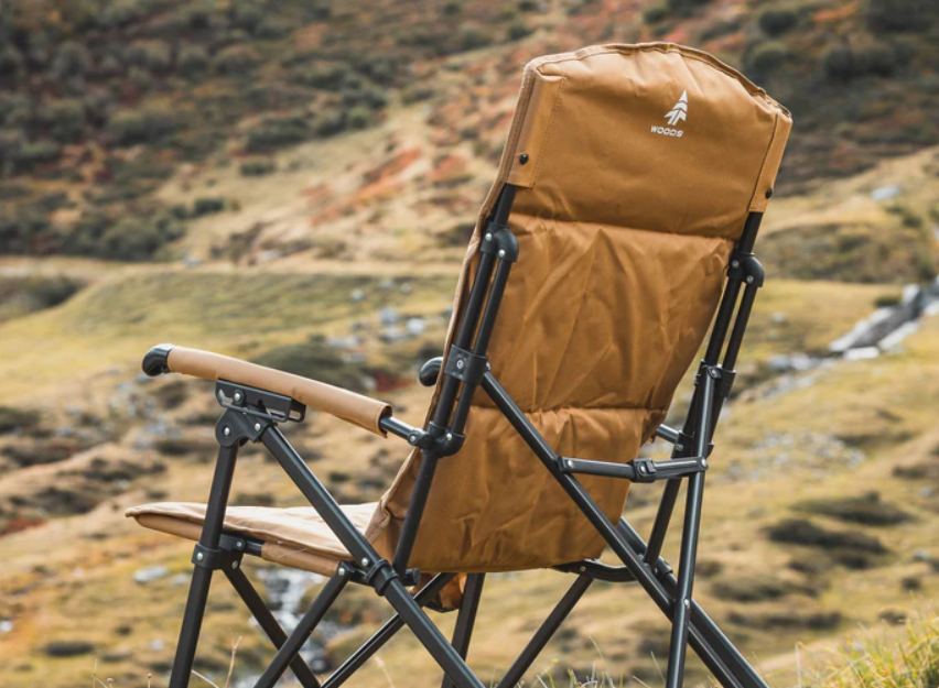 Reclining Camping Chairs Folding Padded Lightweight Woods