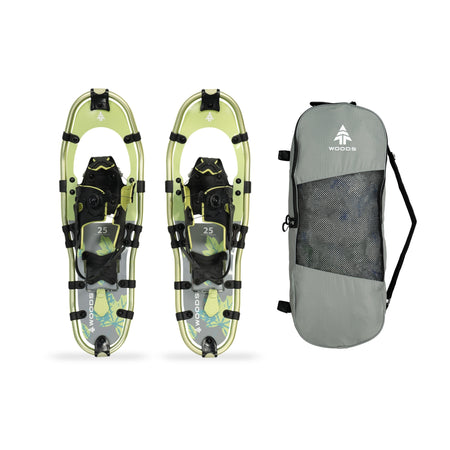 key features Woods Women's Balsam All-Terrain Lightweight Aluminum Frame Snowshoes with Heel Lift - 21 Inch