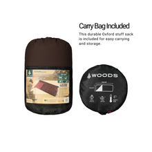 Load image into Gallery viewer, Carry bag for the Woods Heritage Cotton Flannel Sleeping Bag in Brown