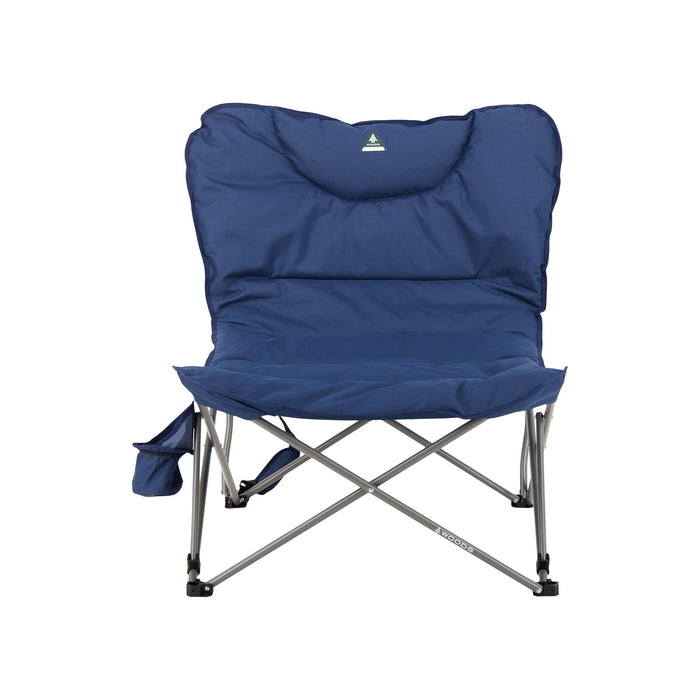 Woods Mammoth Folding Padded Camping Chair in Navy from the front