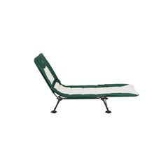 Load image into Gallery viewer, Woods Portable Quick Set-Up Adjustable 2-in-1 Camping Lounger in Green from the right side