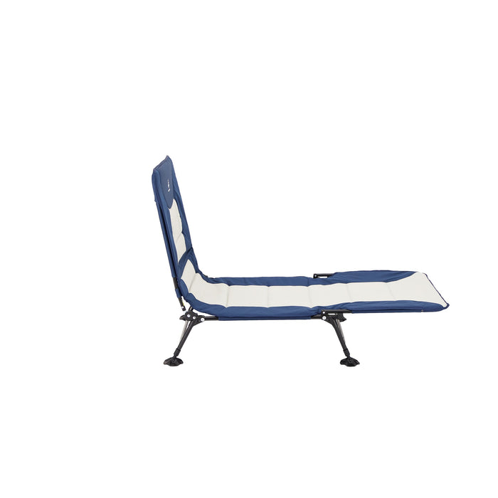 Woods Portable Quick Set-Up Adjustable 2-in-1 Camping Lounger in Navy from the right side
