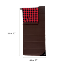 Load image into Gallery viewer, Dimensions of the Woods Heritage Cotton Flannel Sleeping Bag in Brown