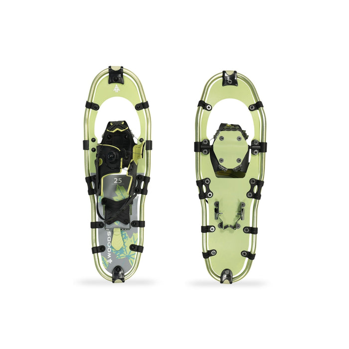 Top and bottom of the Woods Women's Balsam All-Terrain Snowshoes in 21 inches