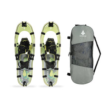 Load image into Gallery viewer, Woods Women&#39;s Balsam All-Terrain Snowshoes in 21 inches beside carry bag