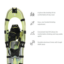Load image into Gallery viewer, Features of the Woods Women&#39;s Balsam All-Terrain Snowshoes in 25 inches