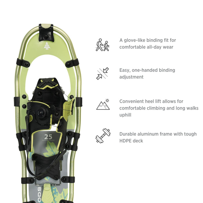 Features of the Woods Women's Balsam All-Terrain Snowshoes in 25 inches
