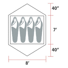 Load image into Gallery viewer, Dimensions of the Woods Lookout Lightweight 4-Person 3-Season Tent