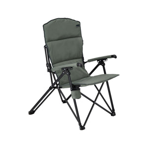 Woods Siesta Folding Reclining Padded Camping Chair in color Gun Metal