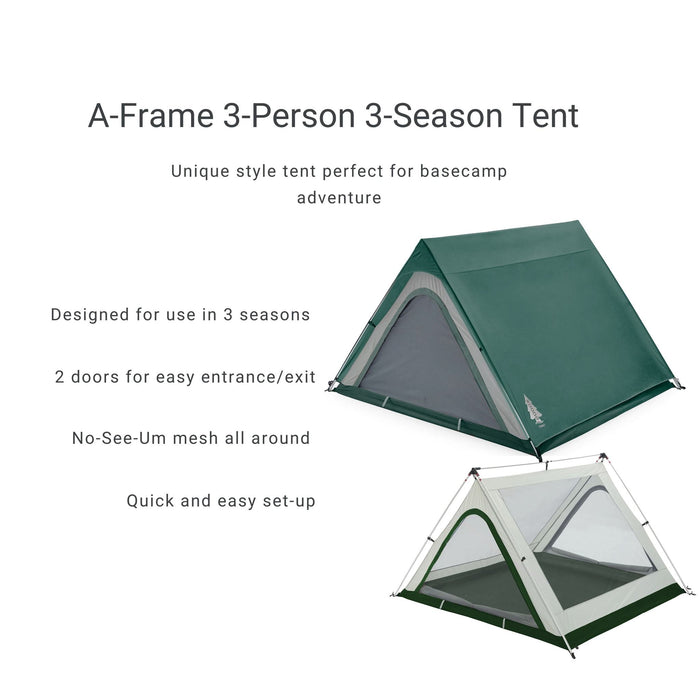 Features of the Woods A-Frame 3-Person 3-Season Tent