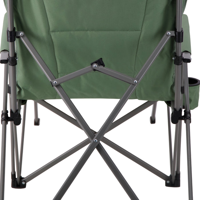 Close up of the back on the Woods Ashcroft 3-Position Camping Lounger Chair in Sea Spray