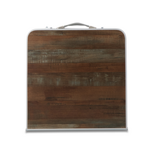 Load image into Gallery viewer, Front view of the Woods Folding Portable Camping Table folded and closed