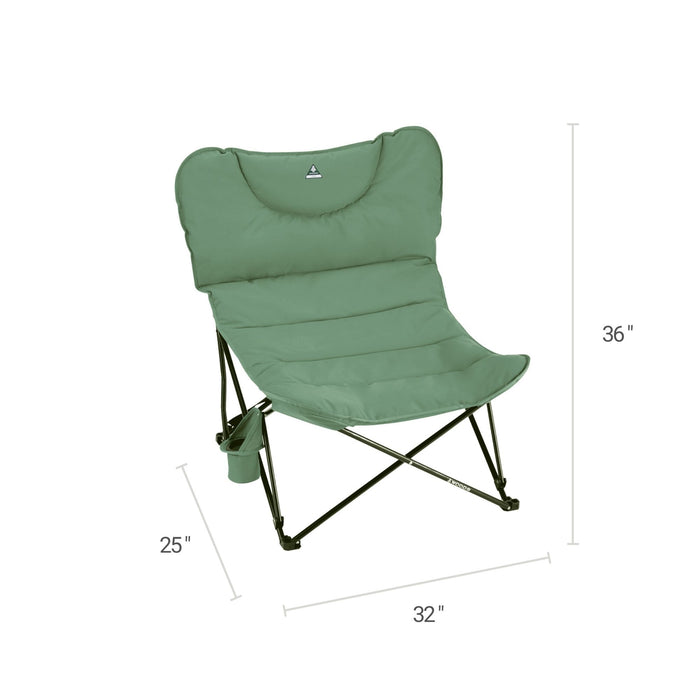 Dimensions of the Woods Mammoth Folding Padded Camping Chair in Sea Spray