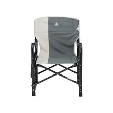 Load image into Gallery viewer, Woods Folding Directors Camping Chair with Table collapsed in the color Gun Metal from the front