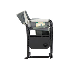Load image into Gallery viewer, Woods Folding Directors Camping Chair with Table in the color Gun Metal folded