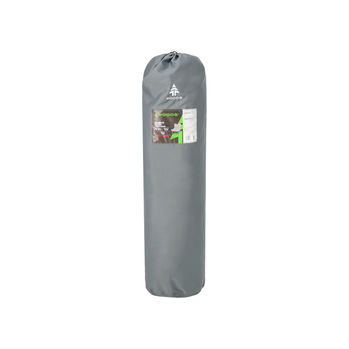 Woods Mammoth Folding Padded Camping Chair in color Gun Metal rolled up inside carry bag