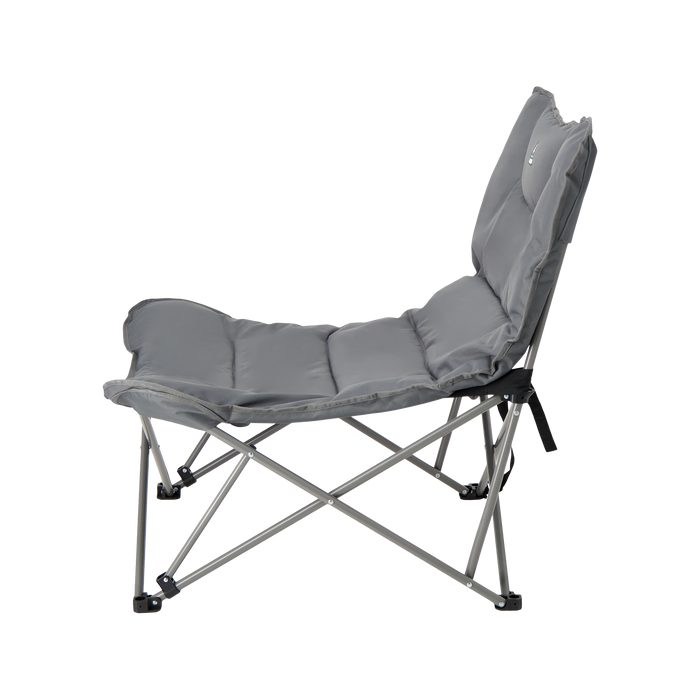 Left side of the Woods Mammoth Folding Padded Camping Chair in color Gun Metal