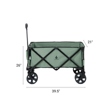 Load image into Gallery viewer, Dimensions of the Woods Outdoor Collapsible Utility King Wagon in Sea Spray 