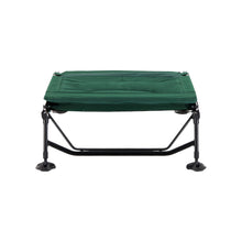 Load image into Gallery viewer, Woods Portable Quick Set-Up Adjustable 2-in-1 Camping Lounger in Green with top folded down