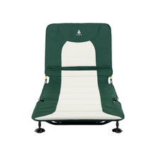 Load image into Gallery viewer, Woods Portable Quick Set-Up Adjustable 2-in-1 Camping Lounger in Green from the front