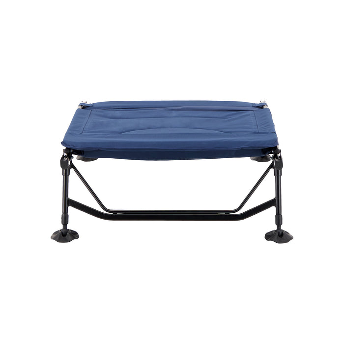 Woods Portable Quick Set-Up Adjustable 2-in-1 Camping Cot in Navy with top folded down