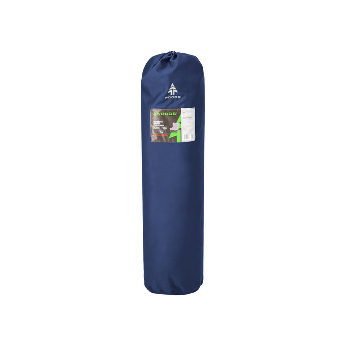 Woods Mammoth Folding Padded Camping Chair in Navy rolled up inside carry bag