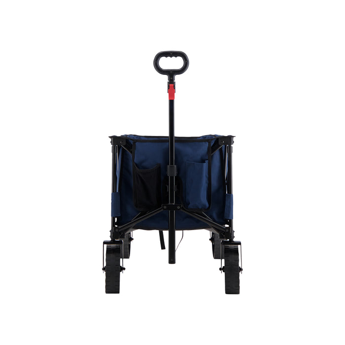 Front view of the Woods Outdoor Collapsible Utility King Wagon in Navy