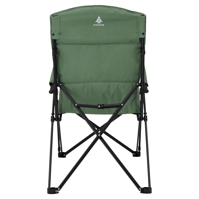 Woods Siesta Folding Reclining Padded Camping Chair in Sea Spray from the back
