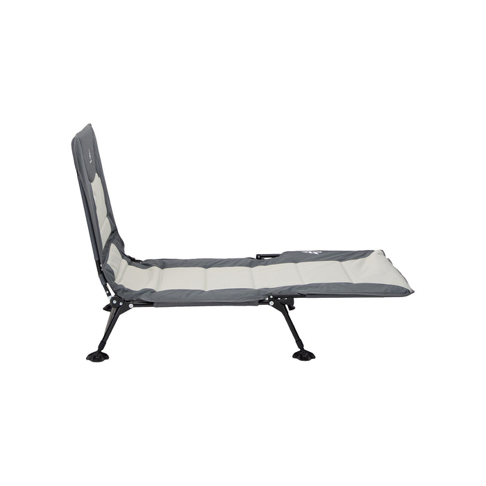 Woods Portable Quick Set-Up Adjustable 2-in-1 Camping Lounger in Gray from the right 