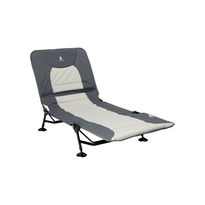 Woods Portable Quick Set-Up Adjustable 2-in-1 Camping Lounger in Gray