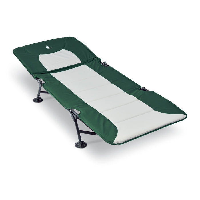 Woods Portable Quick Set-Up Adjustable 2-in-1 Camping Cot in Green