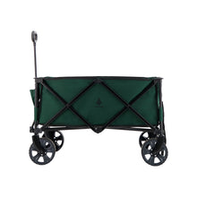 Load image into Gallery viewer, Side view of the Woods Outdoor Collapsible Utility King Wagon in Green