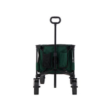 Load image into Gallery viewer, Front view of the Woods Outdoor Collapsible Utility King Wagon in Green