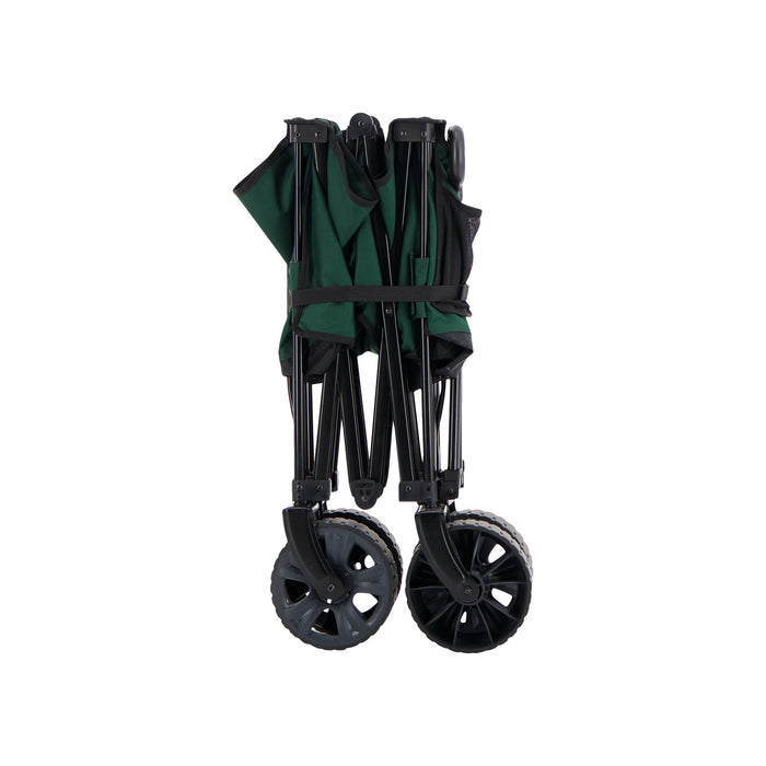 Woods Outdoor Collapsible Utility King Wagon in Green folded up