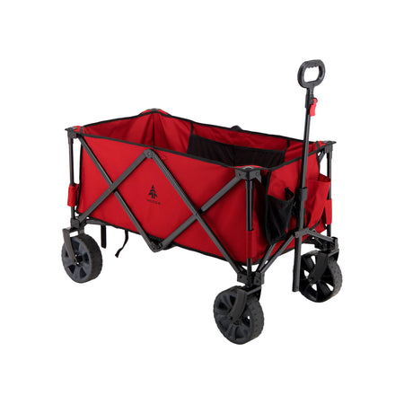 key features Woods Outdoor Collapsible Utility King Wagon - 225 lb Capacity - Red