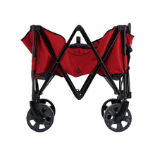 Load image into Gallery viewer, Woods Outdoor Collapsible Utility King Wagon in Red partially unfolded
