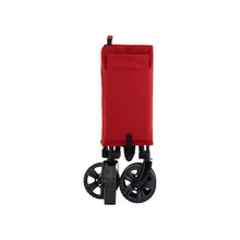 Load image into Gallery viewer, Woods Outdoor Collapsible Utility King Wagon in Red folded up with cover on top