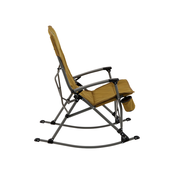 Right side of the Woods Kaslo Folding Camping Rocker Chair in Dijon
