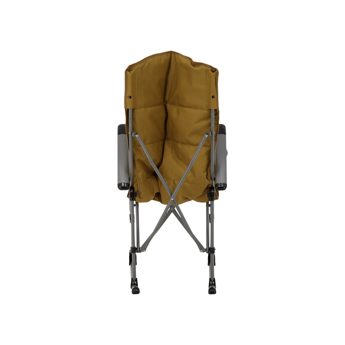 Woods Kaslo Folding Camping Rocker Chair in Dijon slightly folded up from the back