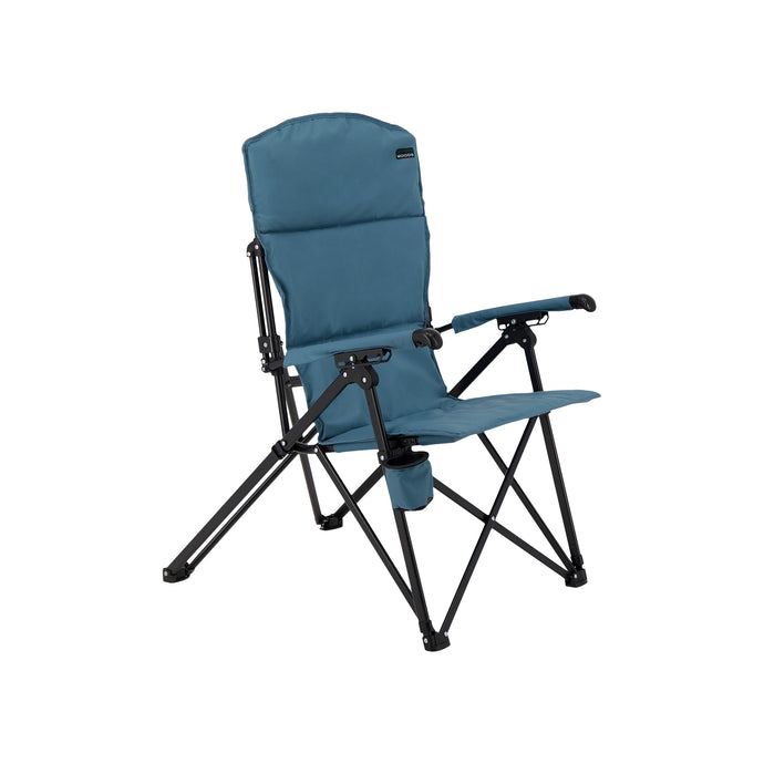 Woods Siesta Folding Reclining Padded Camping Chair in Blue