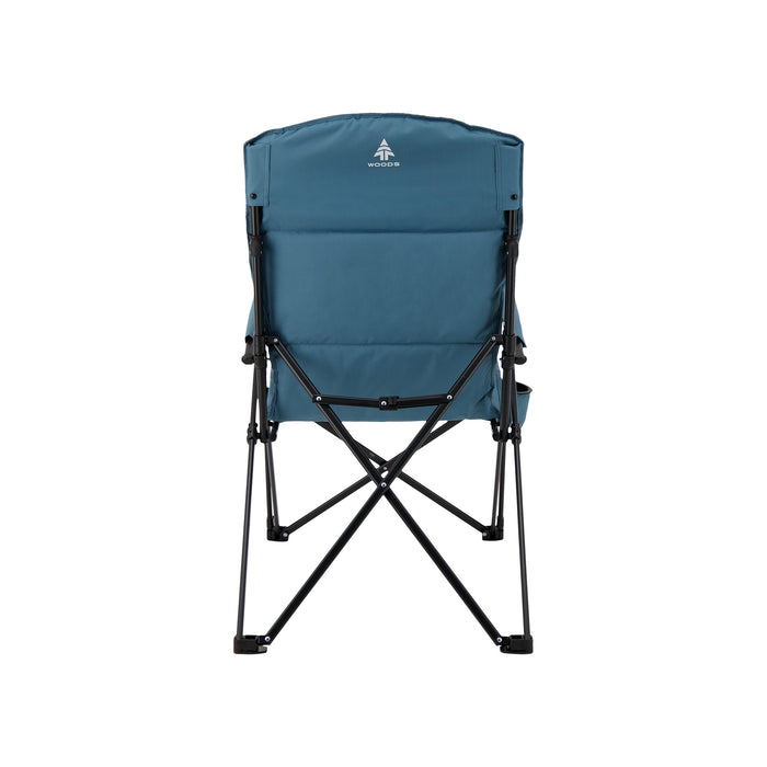 Back of the Woods Siesta Folding Reclining Padded Camping Chair in Blue