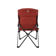 Load image into Gallery viewer, Woods Siesta Folding Reclining Padded Camping Chair in Red from the back