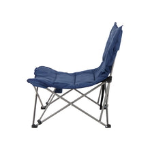 Load image into Gallery viewer, Left side of the Woods Mammoth Folding Padded Camping Chair in Navy