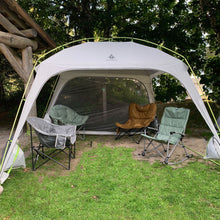 Load image into Gallery viewer, Four camping chairs set up under the Woods Easy Setup Canopy Camping Screen House
