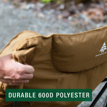 Load image into Gallery viewer, Close up of the Woods Mammoth Folding Padded Camping Chair in Dijon from the back
