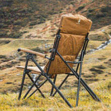Load image into Gallery viewer, Behind view of the Woods Siesta Folding Reclining Padded Camping Chair in Dijon on grass
